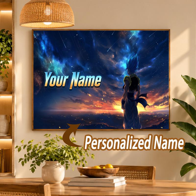 Gogeta Custom Name Diamond Painting Personalized 5D Full Drill DIY Diamond Art Home Decor