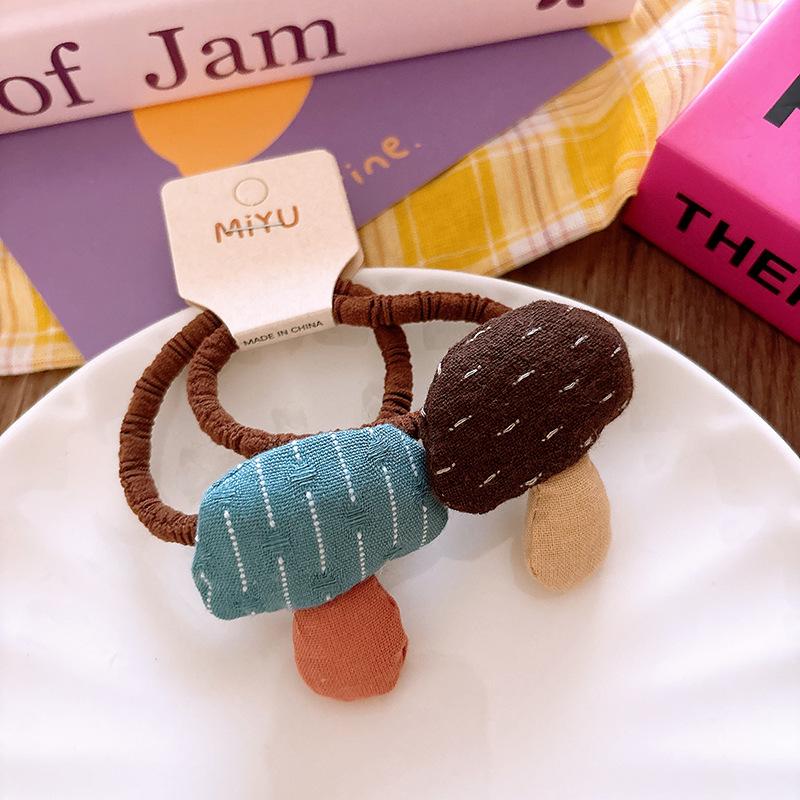 Urocze materiałowe grzybki spinki do włosów gumka pierścionek dla dzieci dziewczynek klips do włosów opaska spinka akcesoria wsuwka nakrycie głowy