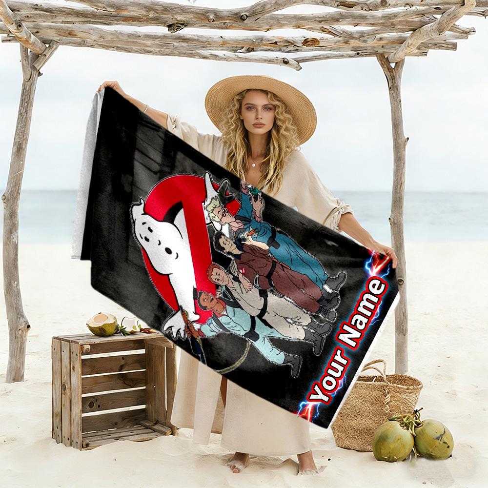 Ghostbusters Customize Your Name Beach Towel Super Soft Microfiber Quickdry Fabric Suitable for Sports Travel Swimming Yoga Bathroom Beach And Pool