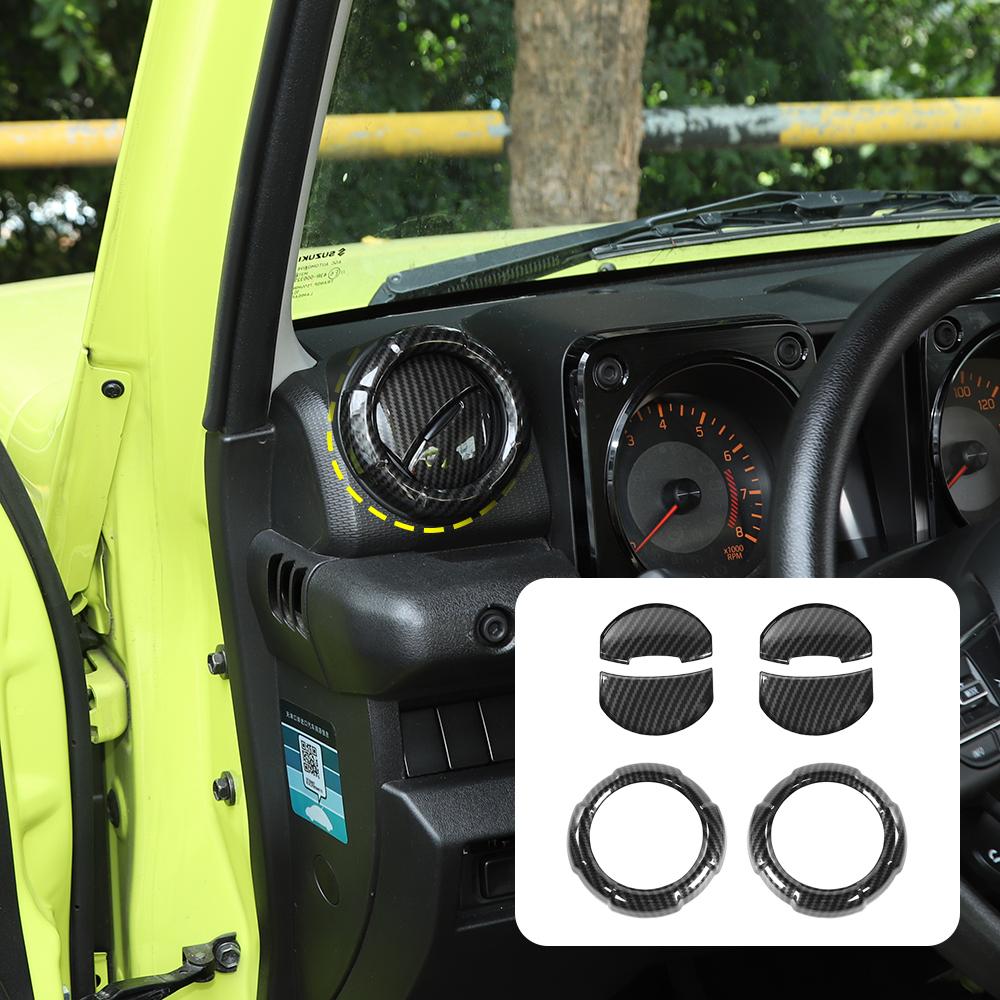 Nakrycie głowy samochodu Przełącznik podnoszenia okna Ręczna klimatyzacja Panel sterowania Wylot powietrza dla Suzuki Jimny 2019 UP Akcesoria wewnętrzne z włókna węglowego