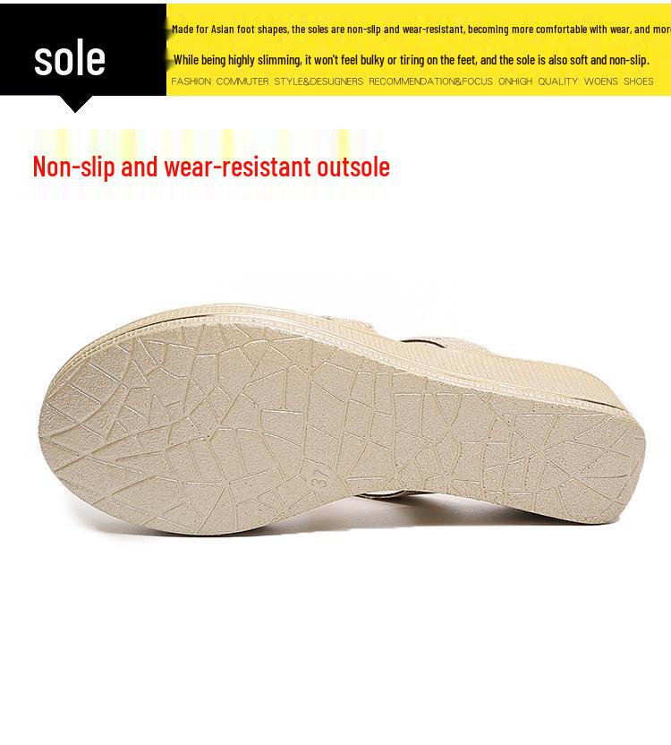 Women's Summer Rhinestone Phoenix Wedge Heel Non-Slip Platform Slippers