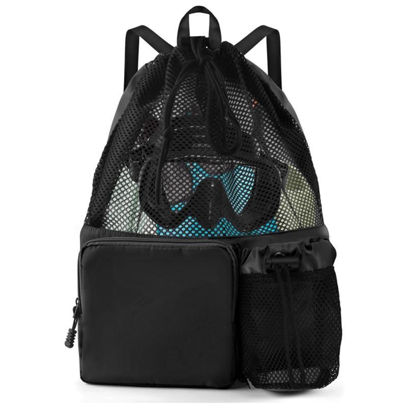 Lightweight Portable Mesh Drawstring Bag: Durable, Large-Capacity for Sports, Travel, and Fitness.