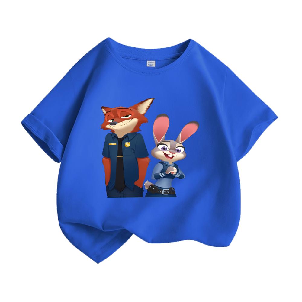 Crazy Animal City Kids T Shirt Cartoon Rabbit Fox Printed Toddler Boys Girls Short Sleeve Cotton Casual Summer Fashion Top Tees