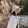 Natural Straw Summer Hat Packable Travel Handwoven Bucket Caps Sun Protection Beach Accessory