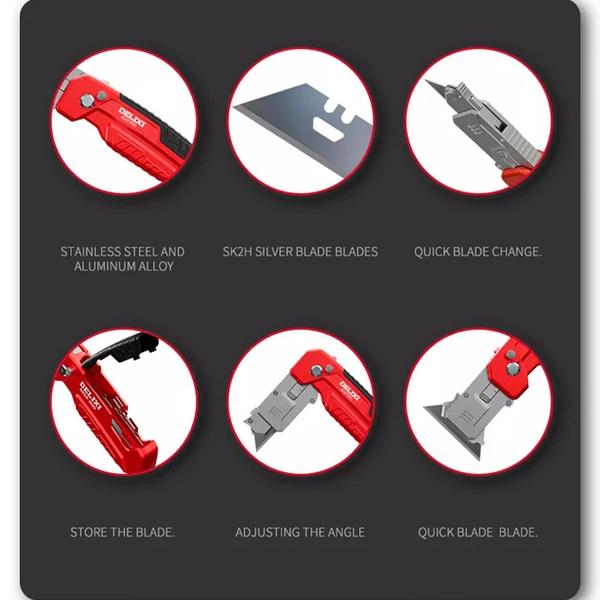 Multifunctional Utility Spatula Folding Dual Purpose Cable Stripping Heavy Duty Thickened Wire Stripping Portable Manual Utility Knife