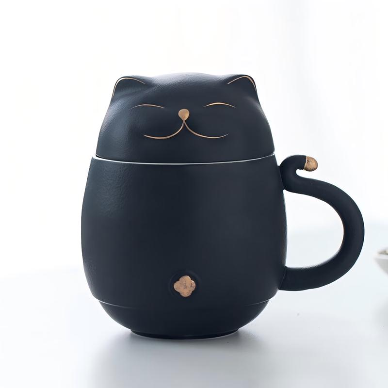 Shangqi Ceramic Lucky Cat Tea Mug with Infuser