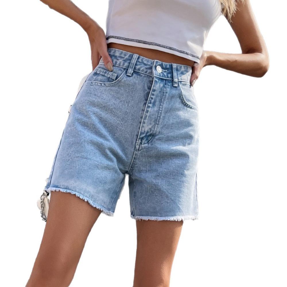 Damen High Waist Neue Jeansshorts, Sommer Hot Girl Slim Fit Drei Punkte Lässige Jeansshorts
