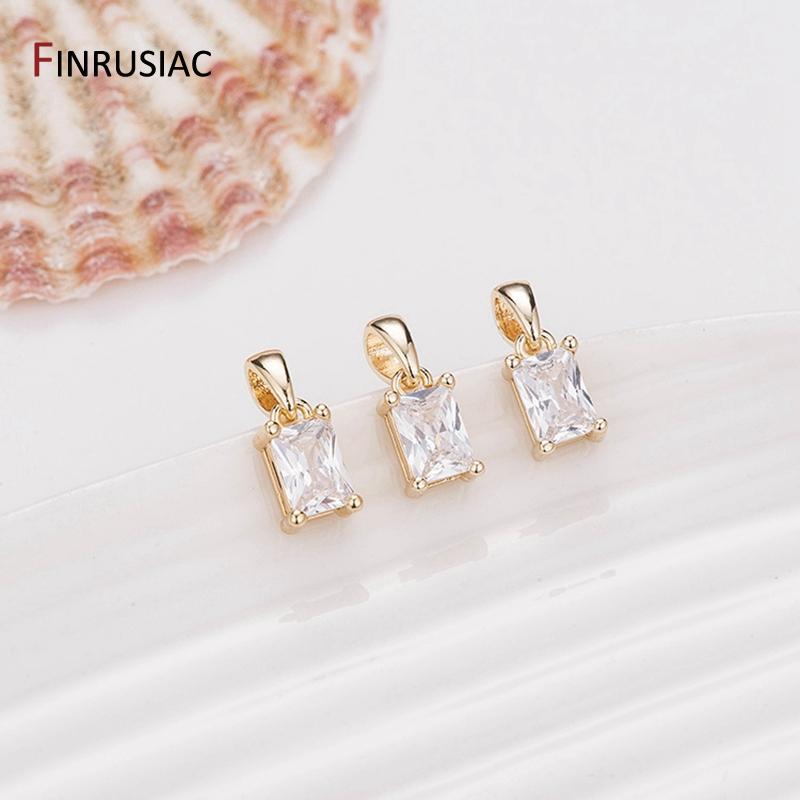 

Korean Fashion Zircon Small Rectangle/rhombus Pendant Charm, DIY Making Earrings Necklaces Fittings, Jewellery Making Supplies 2 pieces