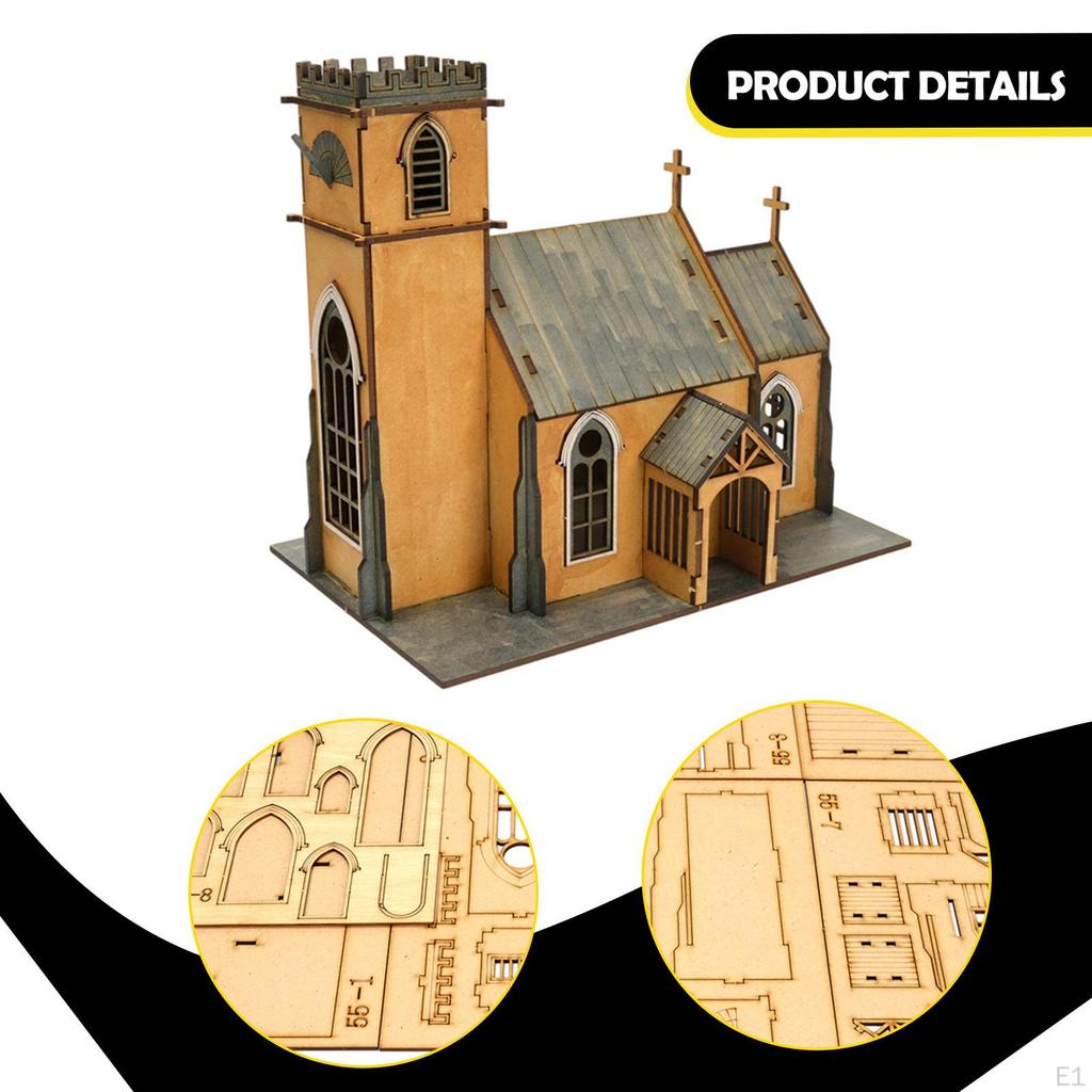 1/72 European Building Model Kit Miniature Wooden House DIY Handmade Hobby Toy Ornament Easy