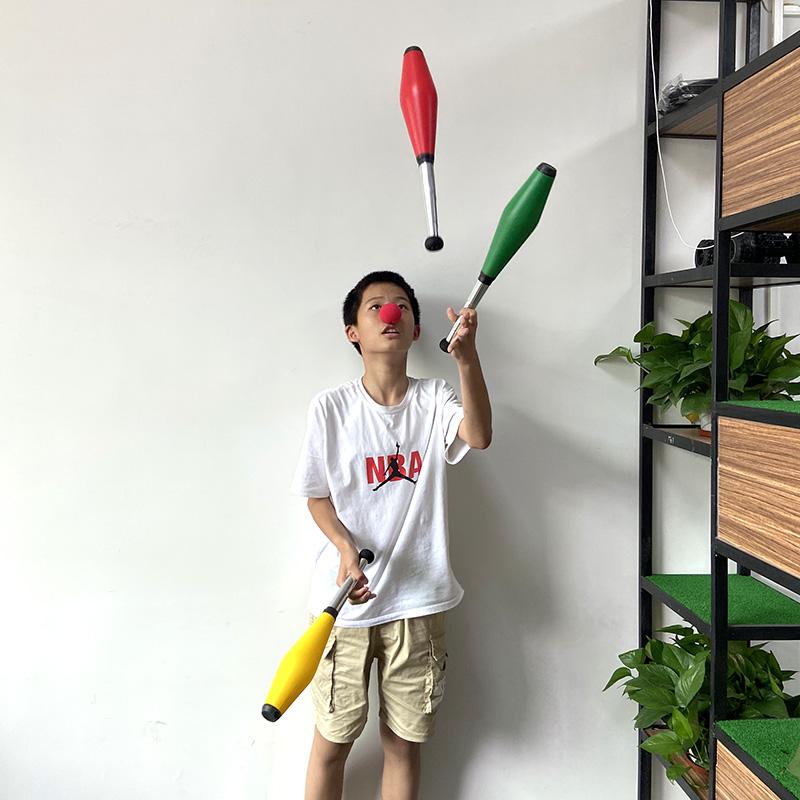 Juggling Sticks Circus Performance Colorful Czech Bar