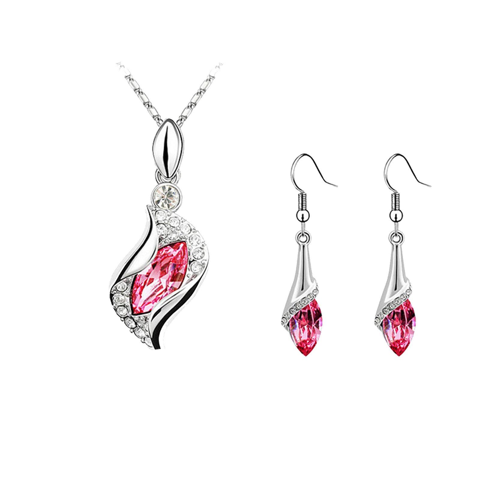 

Синий длинный каплевидный австрийский кристалл модные серьги кулон ожерелье One Size