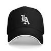 One Piece of a White Baseball Cap Featuring a Gothic LA Design Characterized by an Elegant And Minimalist Appearance