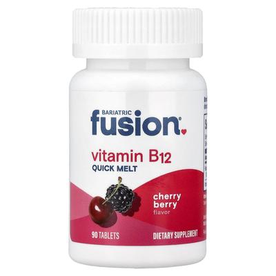 Bariatric Fusion, Vitamina B12, Sabor Cereza y Bayas de Disolución Rápida, 90 Comprimidos