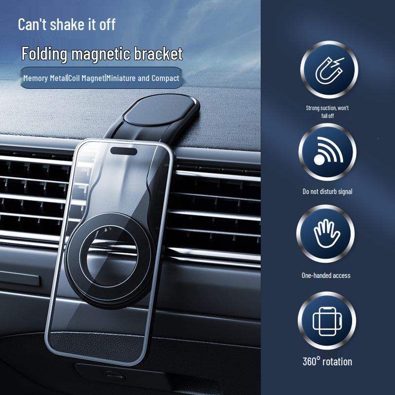 Magnetic Car Dashboard Phone Holder - Foldable & MagSafe Compatible