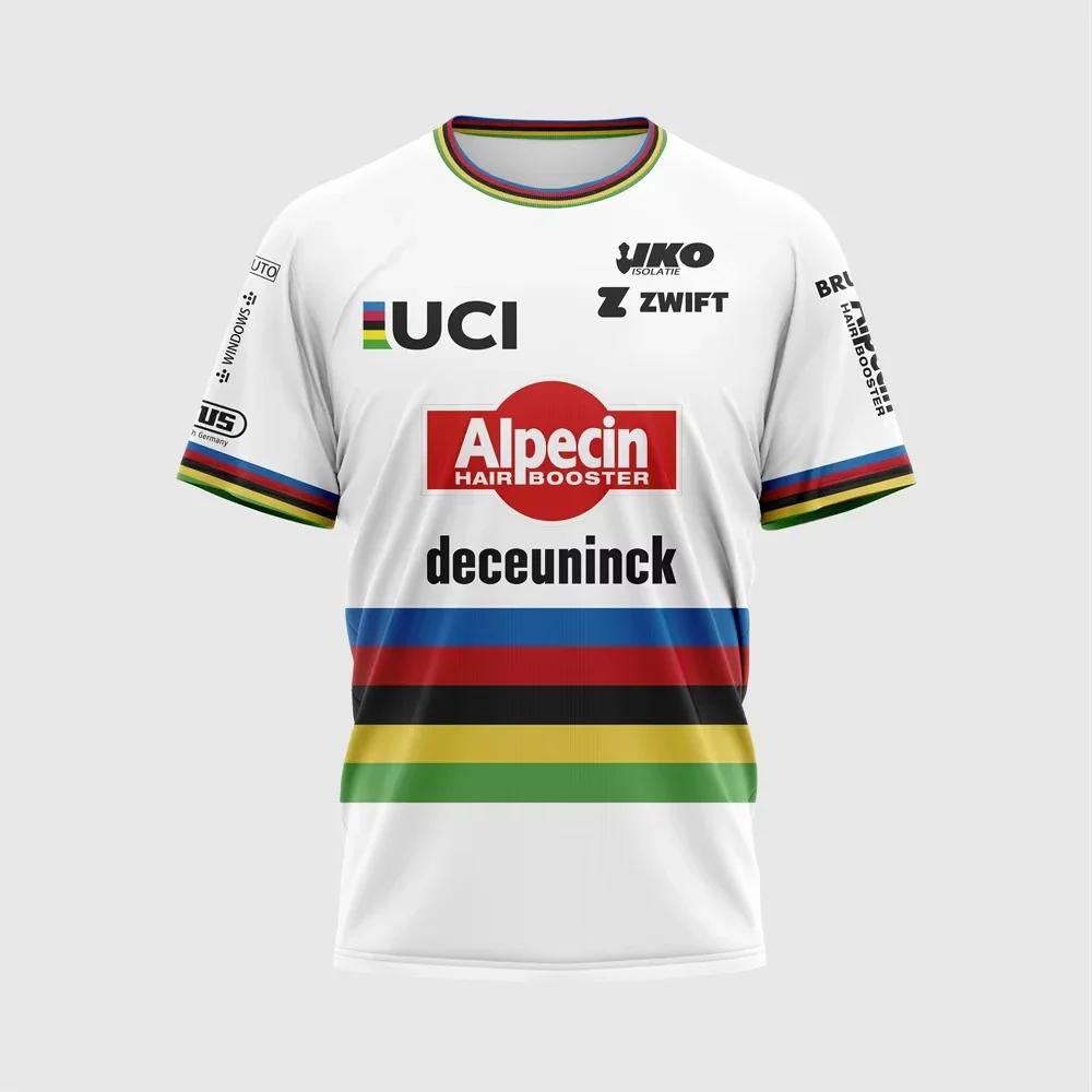 

Deceuninck Team Cycling Jersey Clothing T-Shirt Outdoor Sports Competition Tour De France Men 3D Summer Women Children 6XL чорний