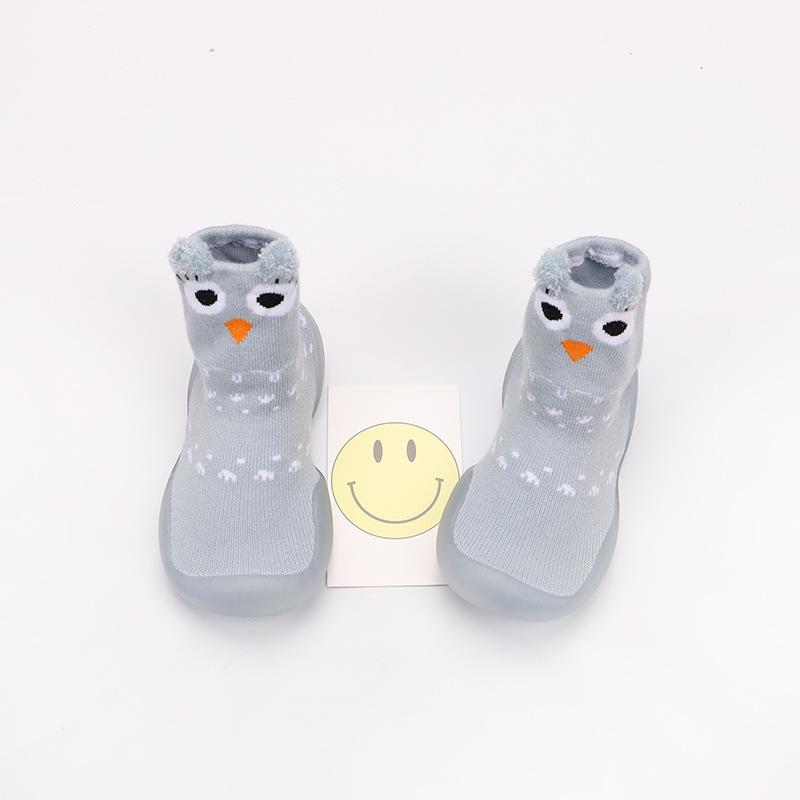 Baby Småbarn Sko Gutter Jenter Spedbarn First Walker Barn Tegneserie Dyr Myk Gummisåle Sokker Sko Strikk Anti-skli støvletter