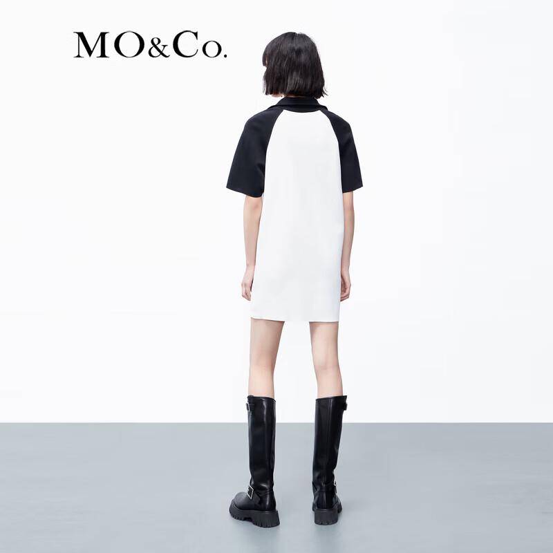 MO&Co. MC Embroidered Badge Sporty Raglan Sleeve Short Dress