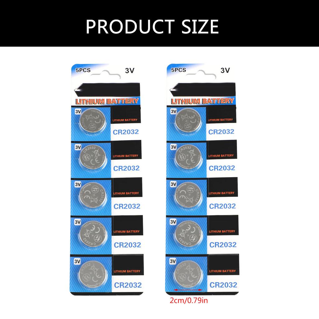 5/10Pcs CR2032 3V Lithium Button Cell Battery for Watches Temperature Sensors Water Bottles Remote Controllers Toy