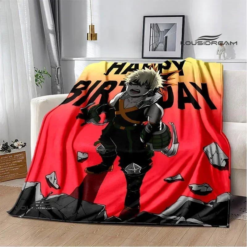 My Hero Academia Cartoon Warm Flannel Blanket Soft Comfortable Home Travel Blanket Birthday Gift Idea for Anime Fans