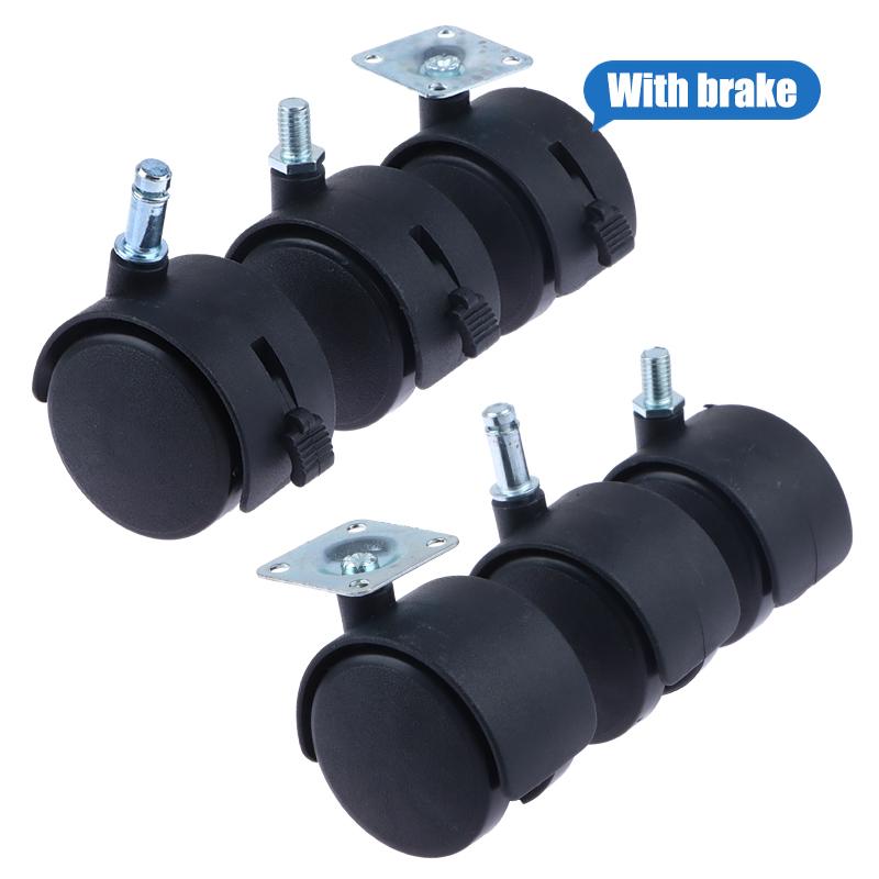 1Pair 1.5Inch Universal Wheel Swivel Caster Roller Wheel Furniture Office Chair Caster With Brake
