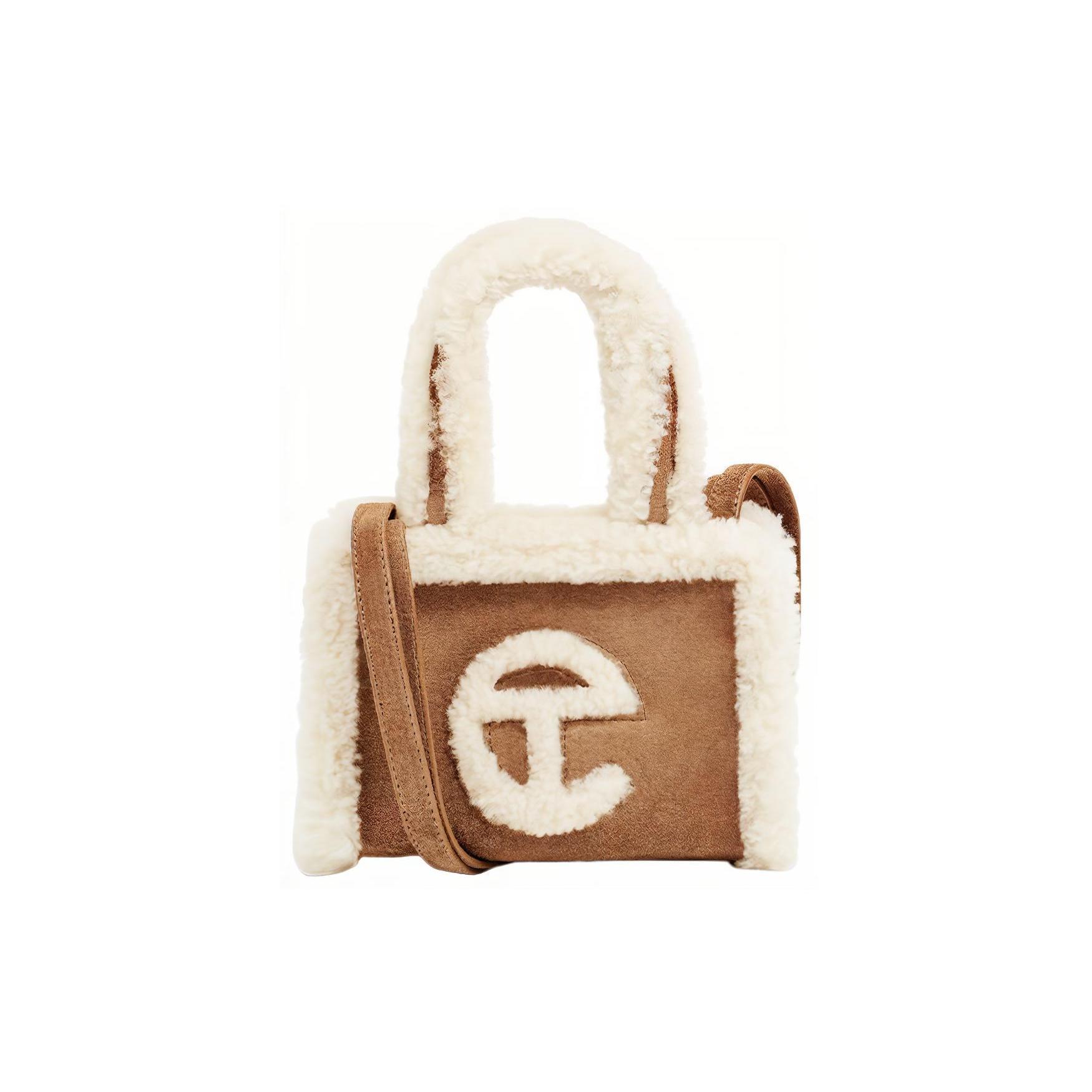 

New UGG Shearling Tote Bag, Shopping Bag, One Shoulder Handbag, Crossbody Bag Trumpets Women s Chestnut 1123204-CHE 16.8*8.9*12.2CM