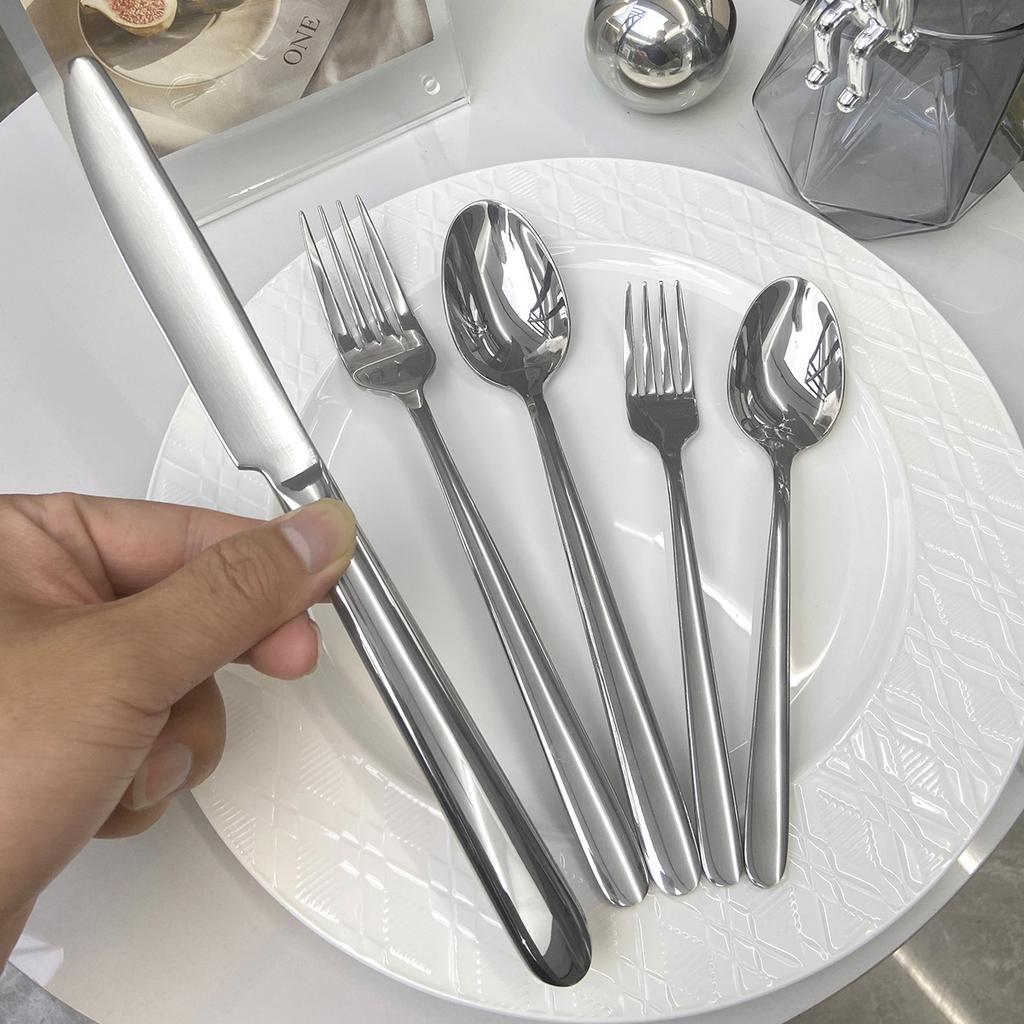 Stainless steel tableware Restaurant Hotel High appearance level thickened Western steak knife, fork and spoon tableware set