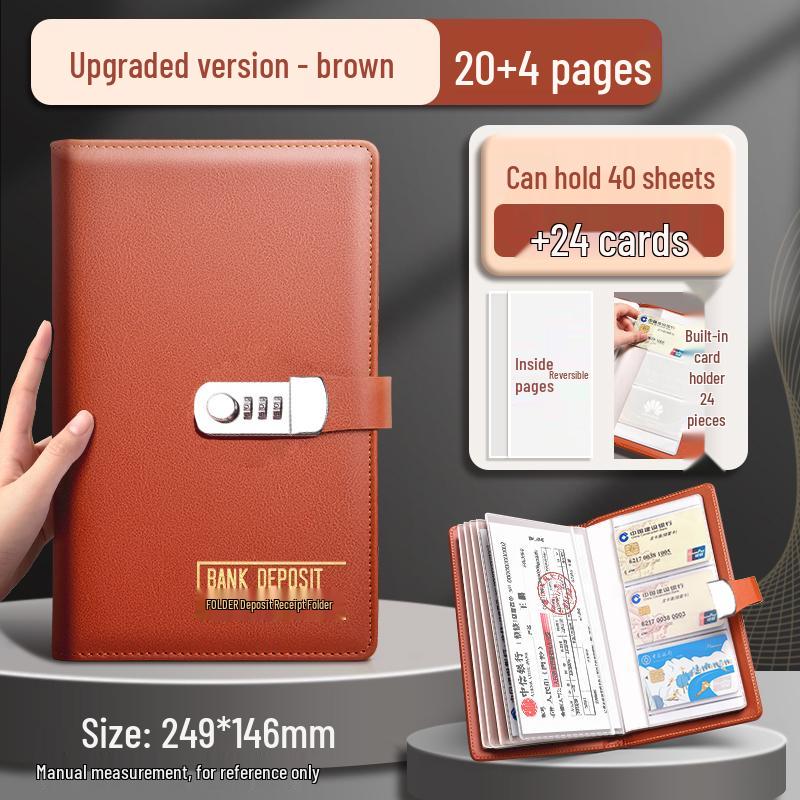 Password-Protected Deposit Book Holder with Combination Lock