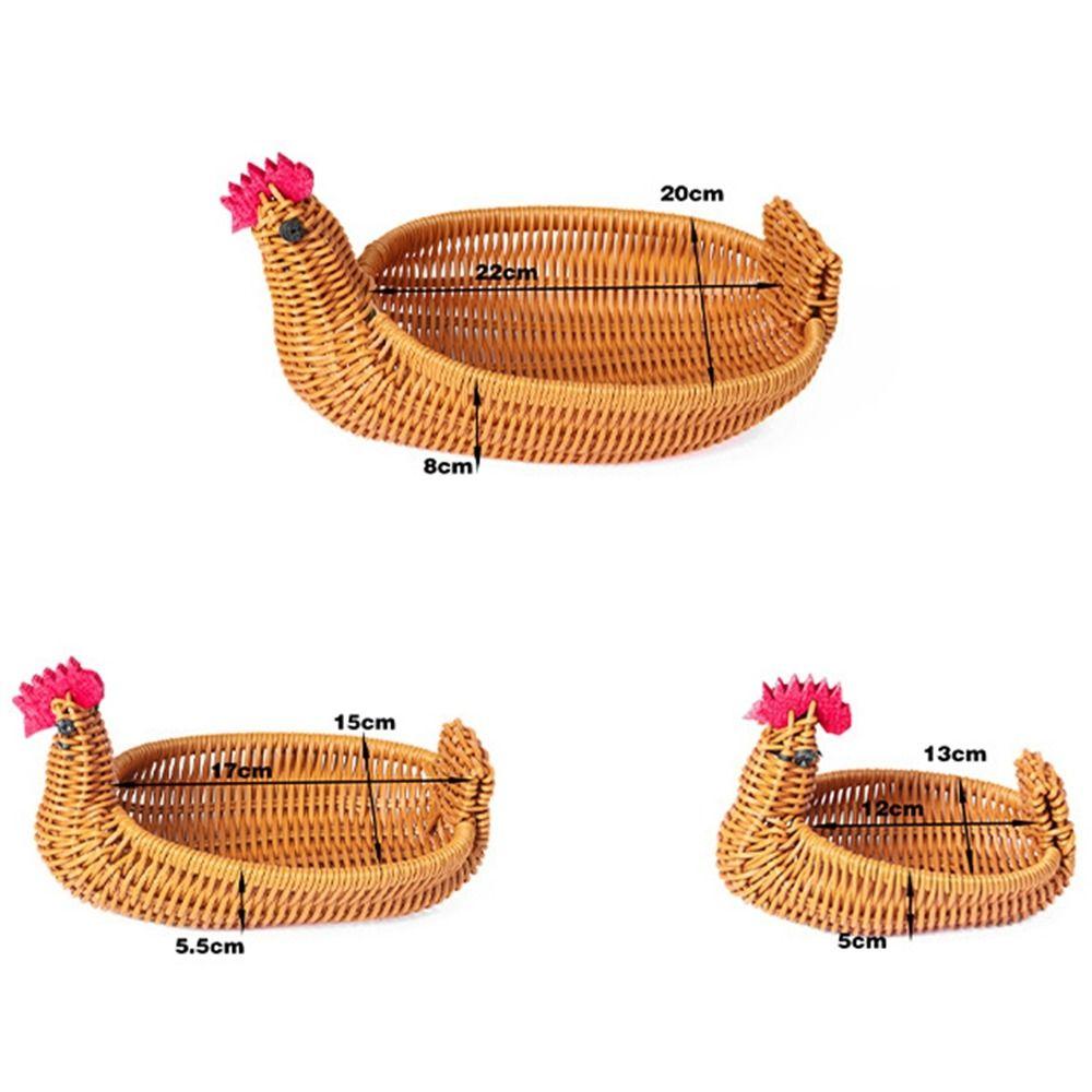Retro Woven Animal Style Storage Rattan Woven Tea Tray  Restaurant Serving Tabletop Display