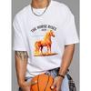 Cotton T Shirt White The Horse Rises 2026 Flame Horse Graphic Print Casual Streetwear Fashion Unisex Top For Men And Women