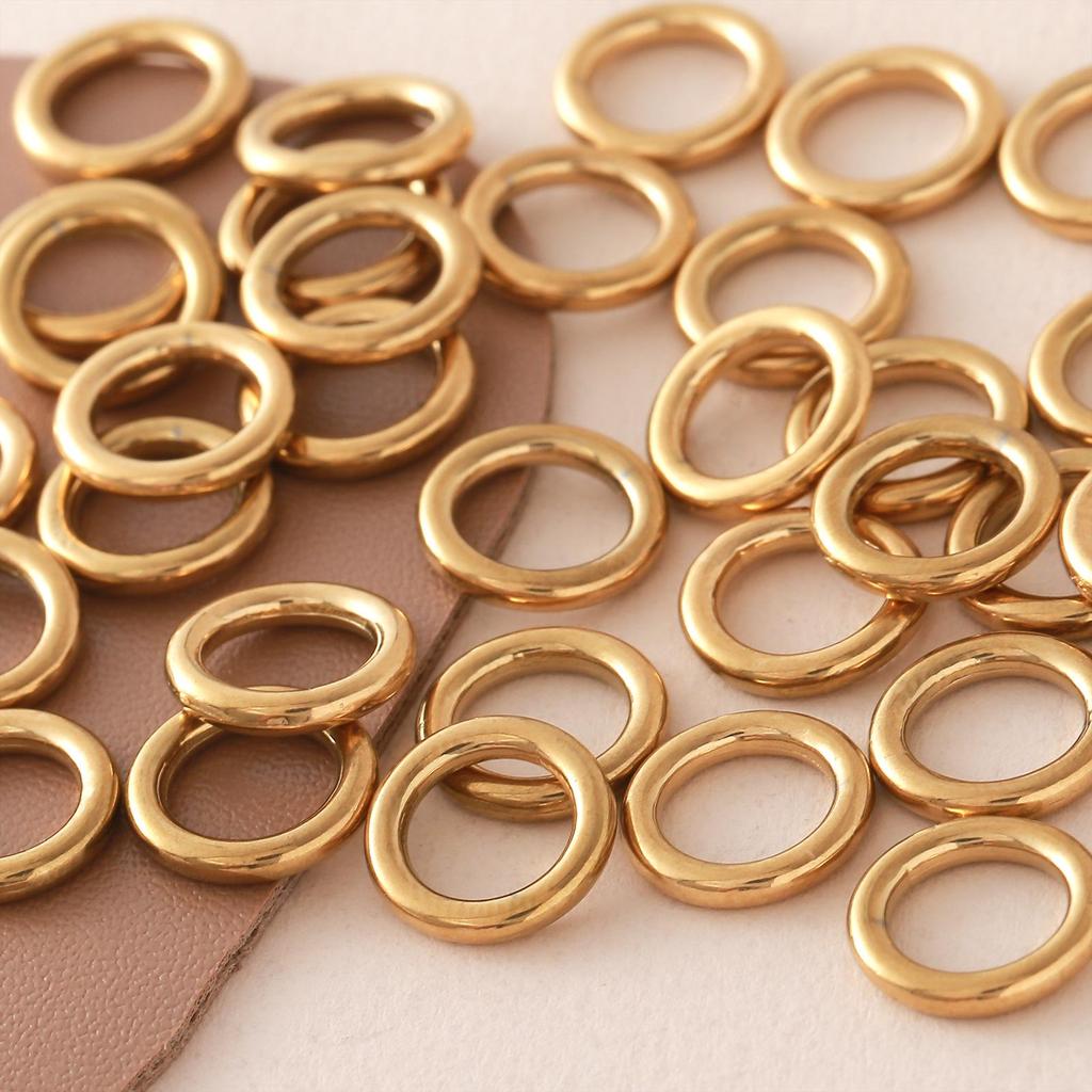 Gold-Filled Stainless Steel Seamless Connecting Ring for DIY Jewelry - Necklace & Bracelet Accessories