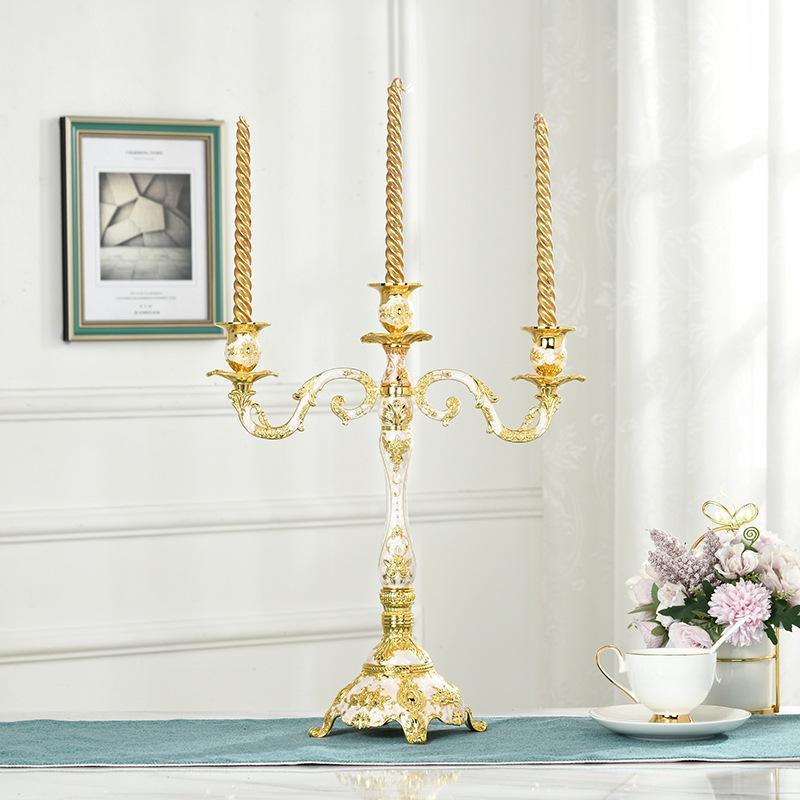 European Style Silver-Plated Metal Candelabra for Weddings and Hotels