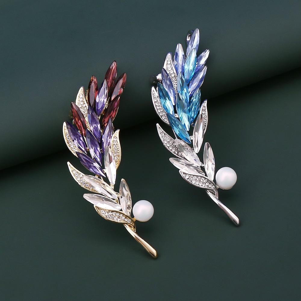 Exquisite Crystal Wheat Ear Brooch, High-end Female Personality Versatile Corsage Light Luxury Niche Design Pin, Clothes Accessories 2026