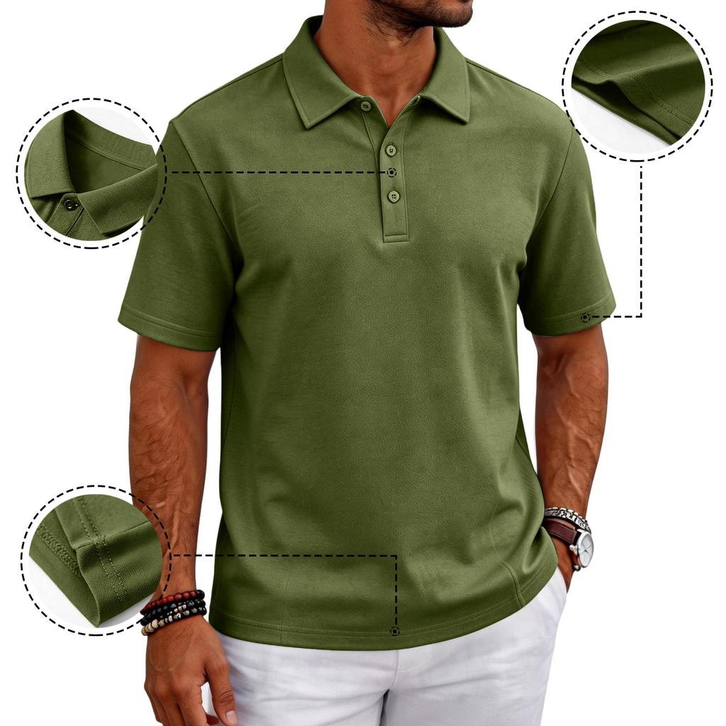 Men’s Casual Polo Shirt Short Sleeve Breathable Classic Fit Top for Everyday Outdoor Wear mens polo shirts short sleeve golf polos for men