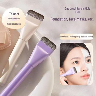 Ultra-Thin Flat Head Foundation Brush - Lightweight, Seamless, Non-Absorbent Nylon Makeup Tool