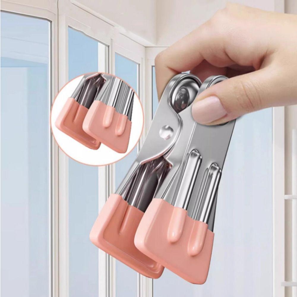 Stainless Steel 24 Clip Hanging Rack Lightweight Clothes Hanger Underwear Socks Clip  Bathroom