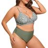 2025 Floral Spaghetti Strap Plus Size Two-Piece Bikini Beach Swimwear