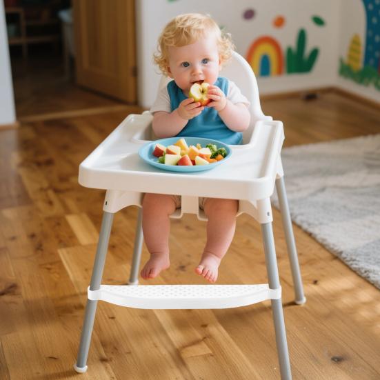 Adjustable High Chair Footrest Non-Slip Plastic Step Stool for Toddlers