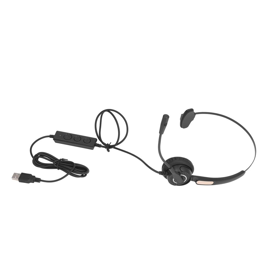 Call Center Headset USB Adjustable Wired Service Headphone with Noise Cancelling Microphone for Offi