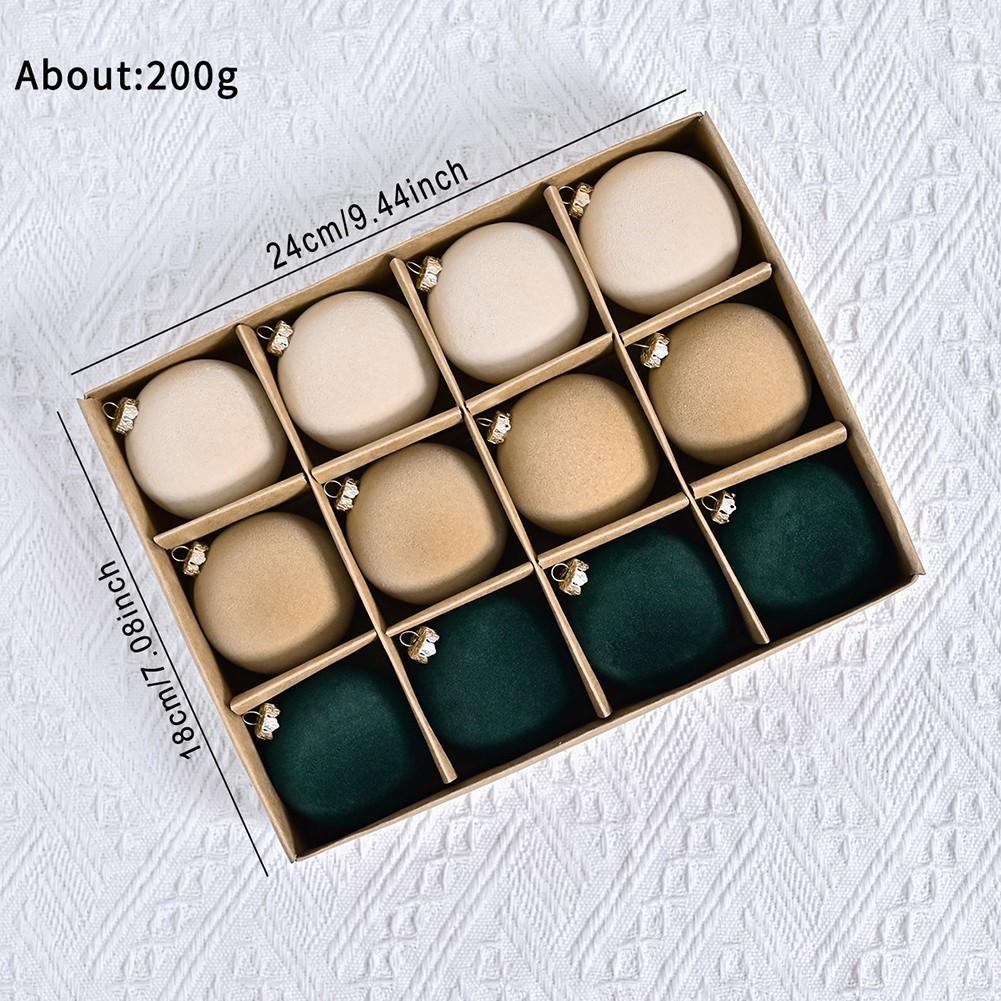 Vibrant 12pcs Flocking Round Decorative Balls for Festive Occasions