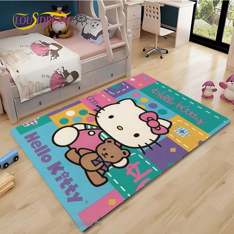 Hello Kitty kawaii Cartoon Anime Carpet for Living Room Bedroom Rug Kitchen Door Kids Un-slip Floor Mat Alfombra Birthday gift