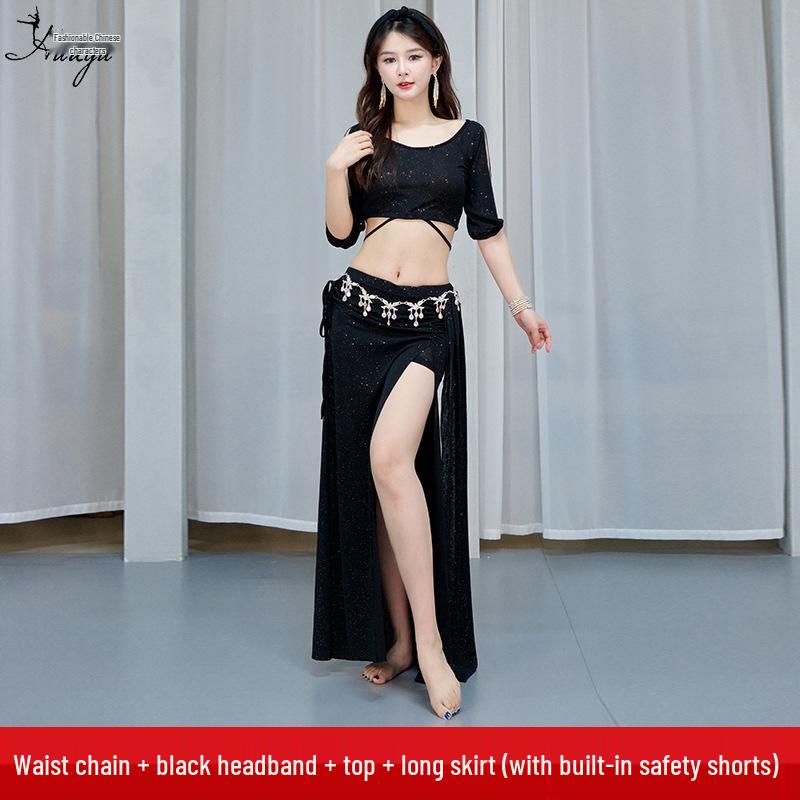 Huayu 2025 Autumn/Winter Belly Dance Costume: Sexy Oriental Dancewear Long Skirt Set