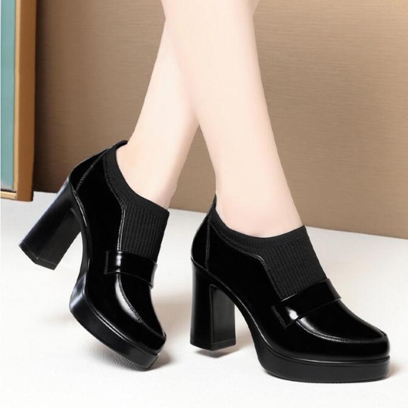 Women Designer Comfortable Fashion Thick Heel Shoes Autumn New Women Round Head Deep Mouth Thick Sole Office High Heels