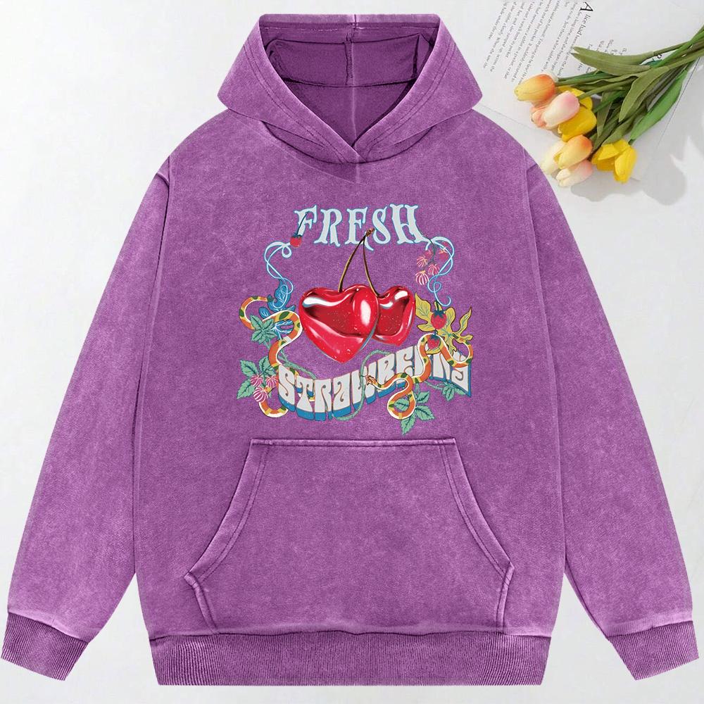 

Свитшоты с принтом свежей вишни, женские, осенние, с карманом, уличная одежда, свободный фасон, пуловер, осенний хлопковый худи 3XL