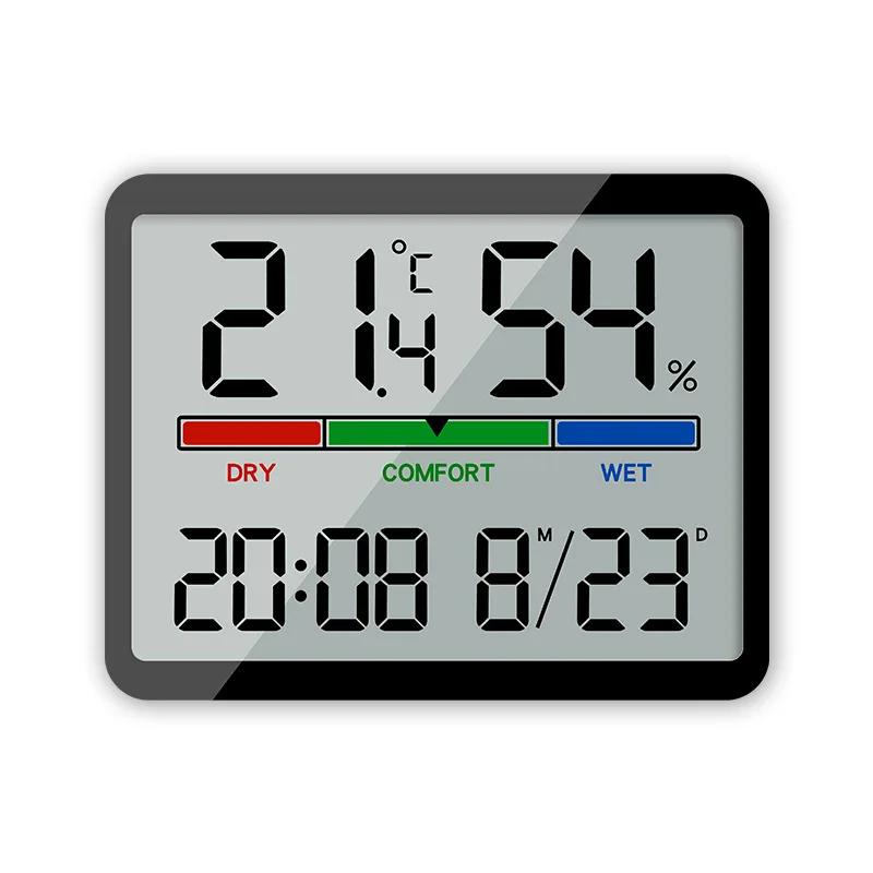 Ultra Thin Electronic Clock Simple Digital Clocks Wall Mounted LCD Disply Multifunctional Temperature and Humidity Alarm Clock