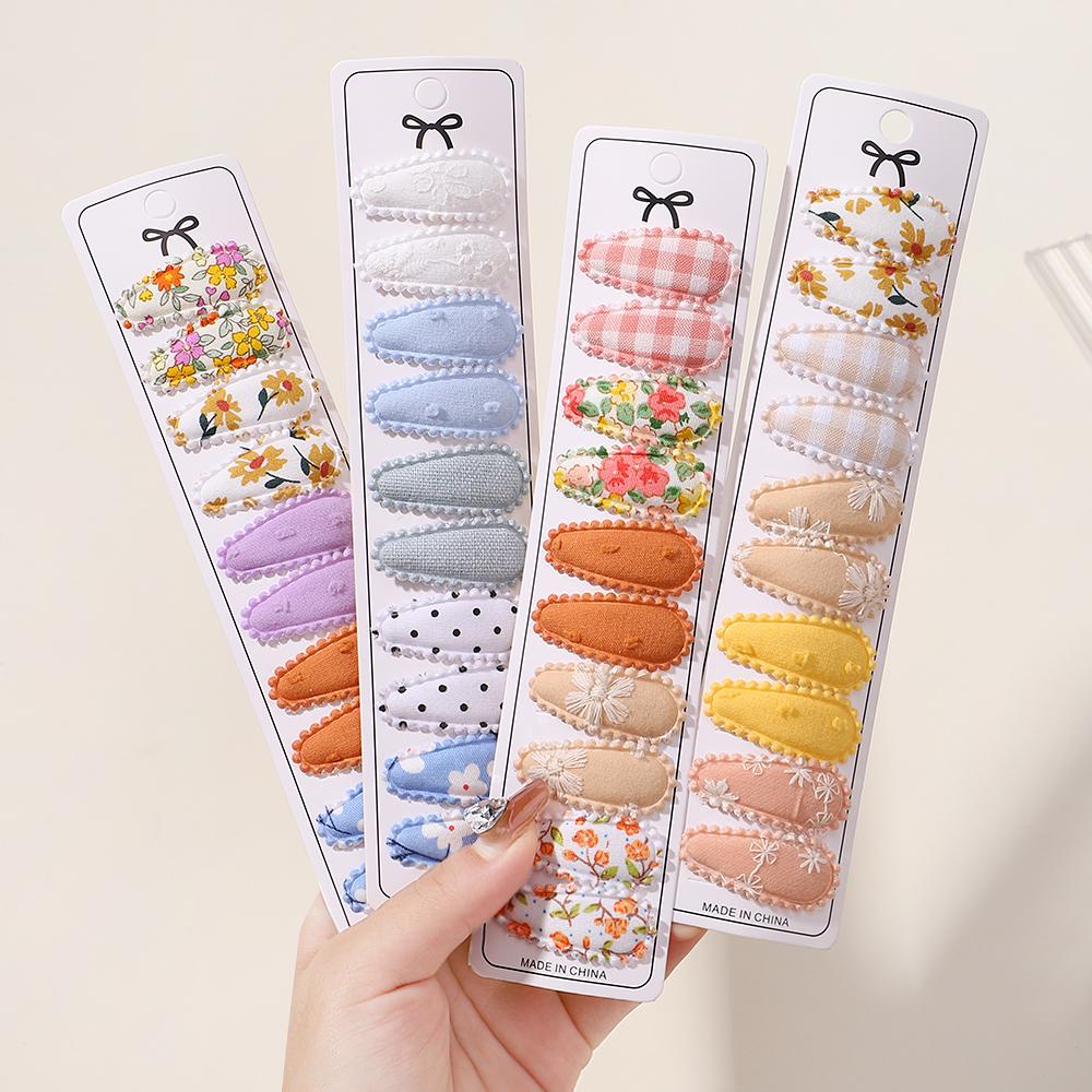 20pcs/lot mini hair BB clips for girl lovely printing cotton hairpins handmade hair bangs hairgripes children cute headwear