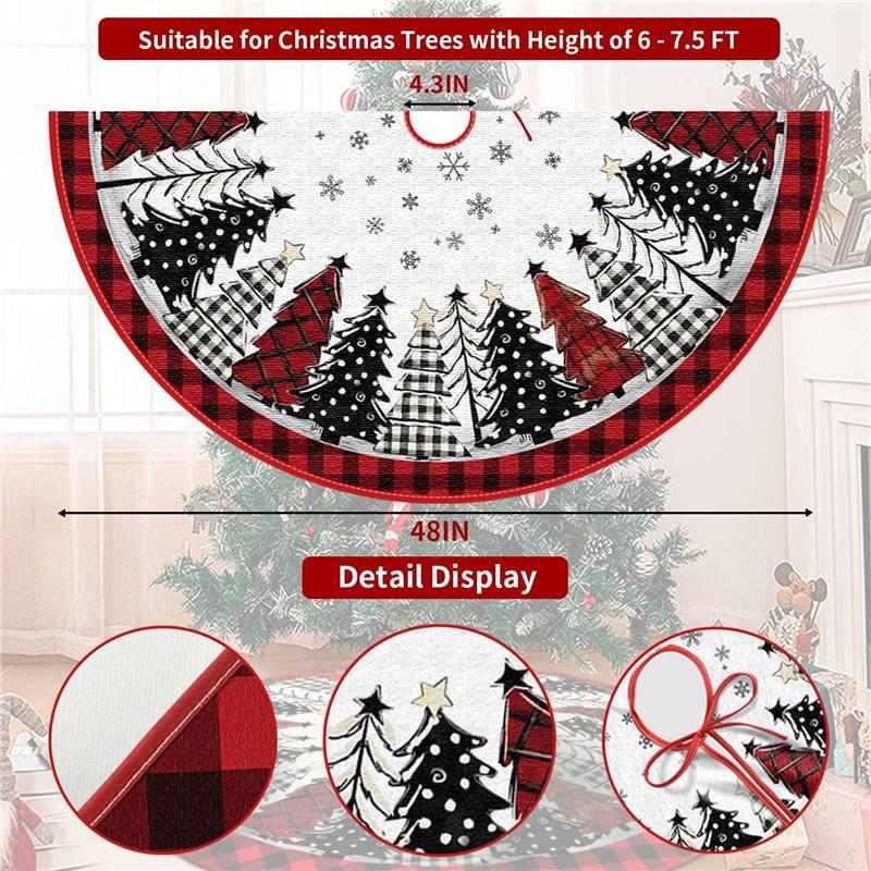Cross-border Christmas Printed Tree Skirt - Exquisite Holiday Party Decoration Apron