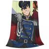 Oliver Aiku Knitted Blankets Manga Anime Blue Lock Fuzzy Throw Blanket Home Couch Printed Soft Warm Bedsprea