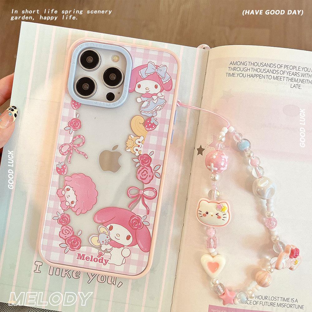 

Cute Melody Suitable for Apple 16 Mobile Phone Case Iphone 15 Protective Case 14 Bracelet 13 Acrylic 12 Soft Edges Apple 16