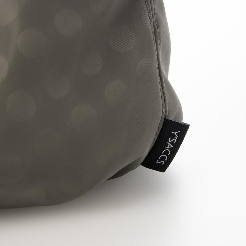 Tote Bag Polka Dots Tuck Round 2WAY Minimal Tote Gray [Isaac] (11)