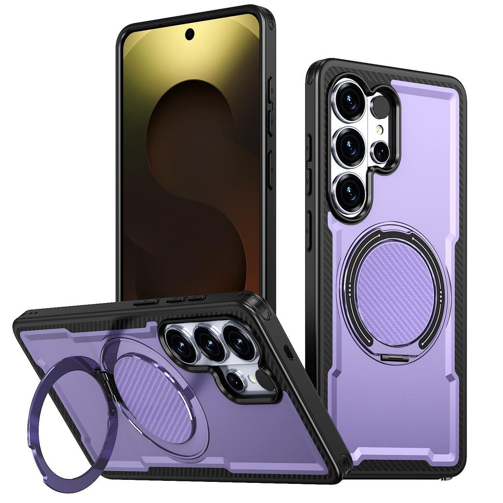 Samsung S26 Ultra Multifunctional Phone Case with Rotating Ring & Magnetic Stand - S25 Protective Cover